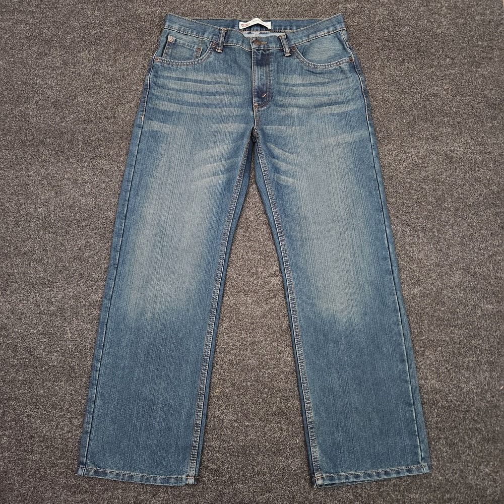 Levi's 505 Mens 34x28 Blue‎ Denim Straight Fit Jeans Medium Wash USA 90s Cowboy